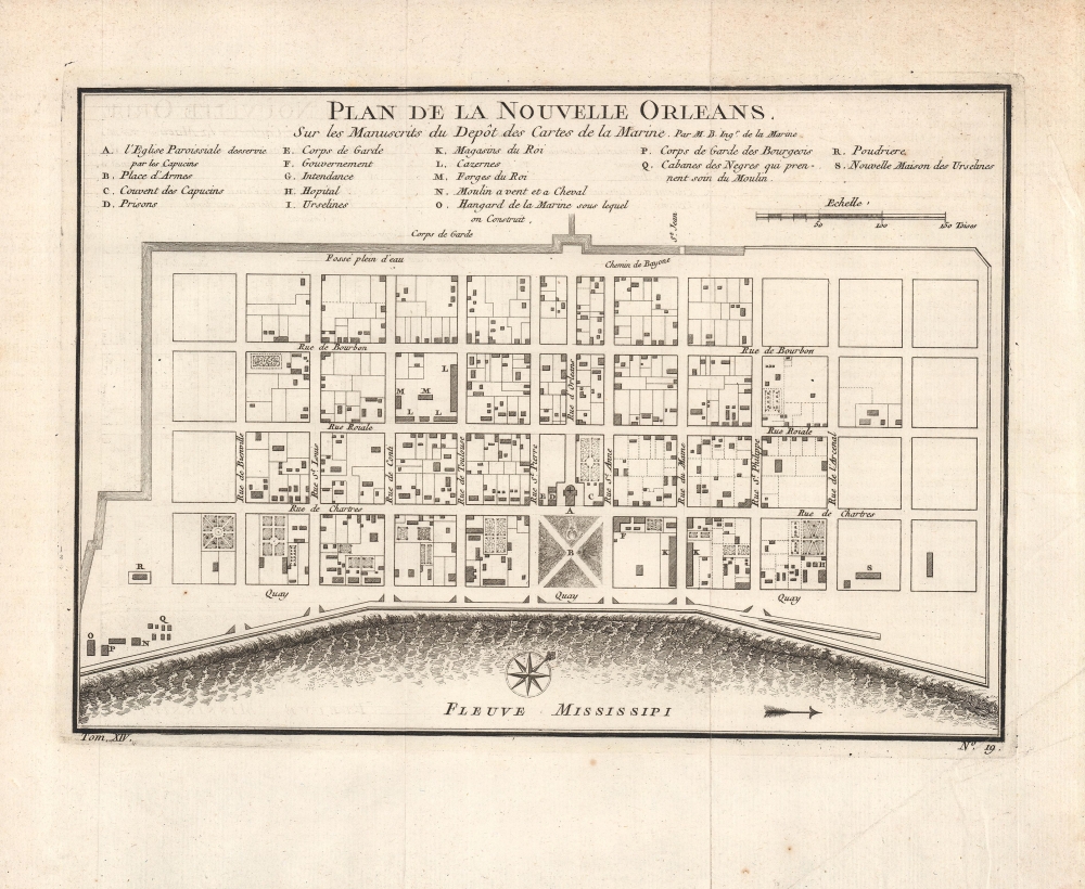 Plan de la Nouvelle Orleans. Sur les Manuscrits du Depôt des Cartes de la Marine. - Main View
