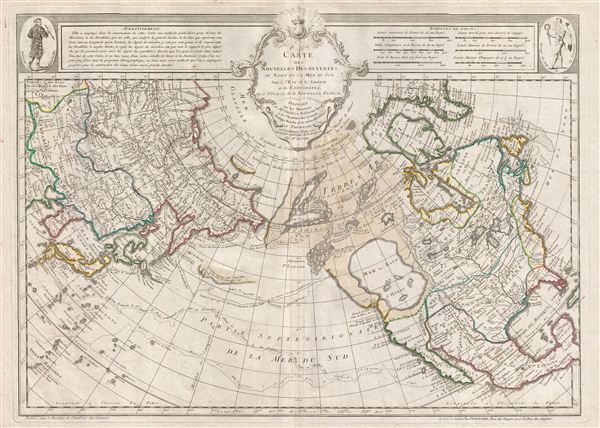 Carte Des Nouvelles Decouvertes au Nord de la Mer de Sud, tant a l'Est de la Syberie et du Kamtchatka, qu'a L'Ouest de la Nouvelle France. - Main View
