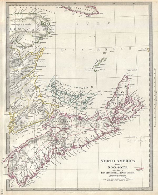 North America Sheet I Nova-Scotia with Part of New Brunswick and Lower Canada. - Main View