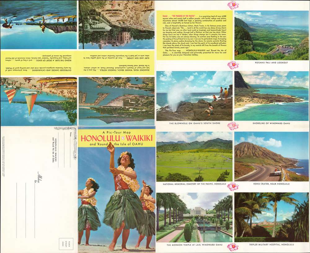 A Pic Tour Map Honolulu - Waikiki and 'Round the Isle of Oahu'. - Alternate View 1