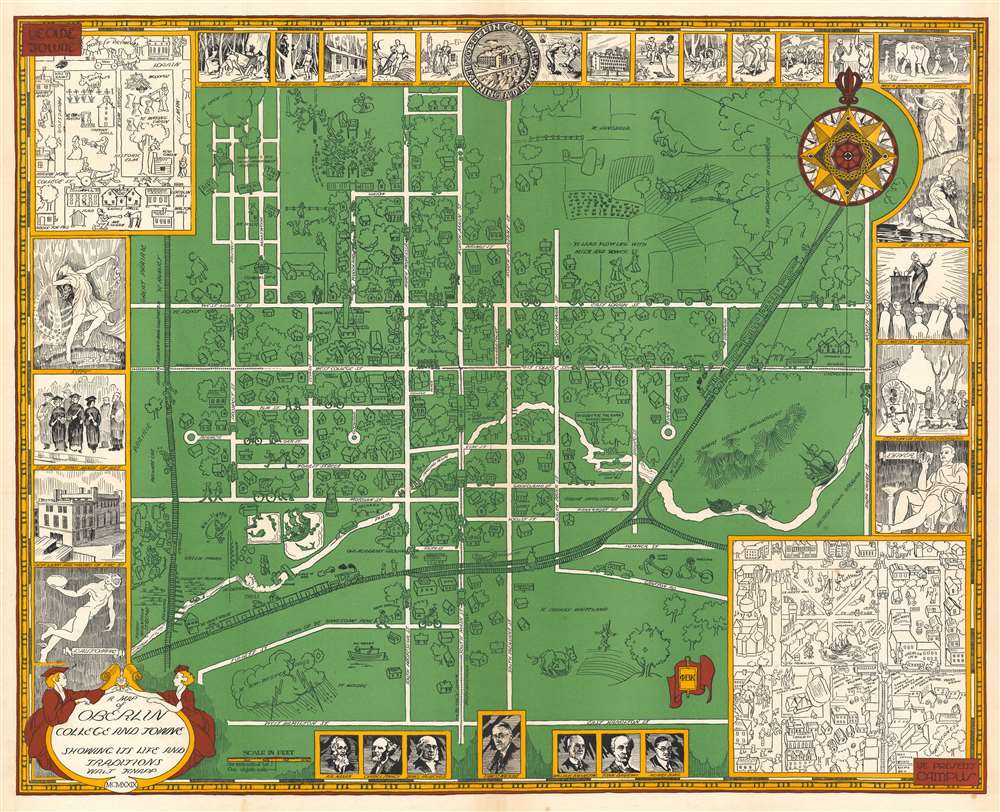 A Map of Oberlin College and Towne Showing Its Life and Traditions. - Main View