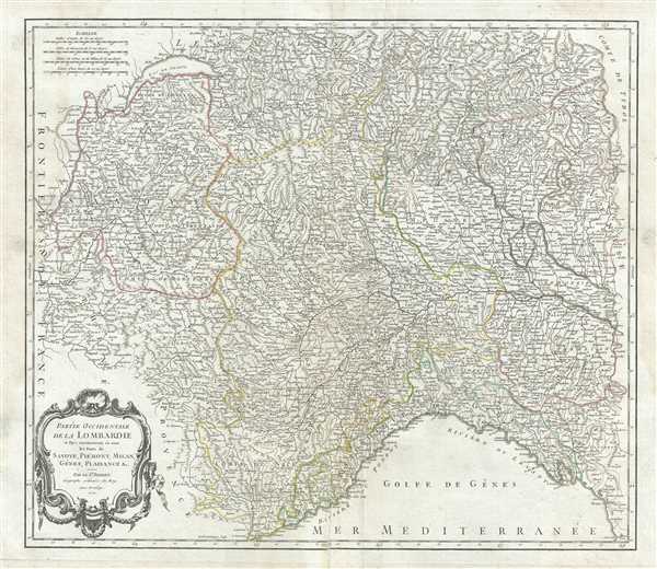 Partie Occidentale de la Lombardie et pays circonvoisins, ou sont les Etats de Savoye, Piemont, Milan, Genes, Plaisance etc. - Main View