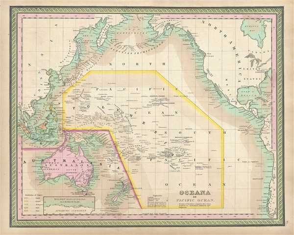 1849 Mitchel Map of the Pacific Ocean and Australia