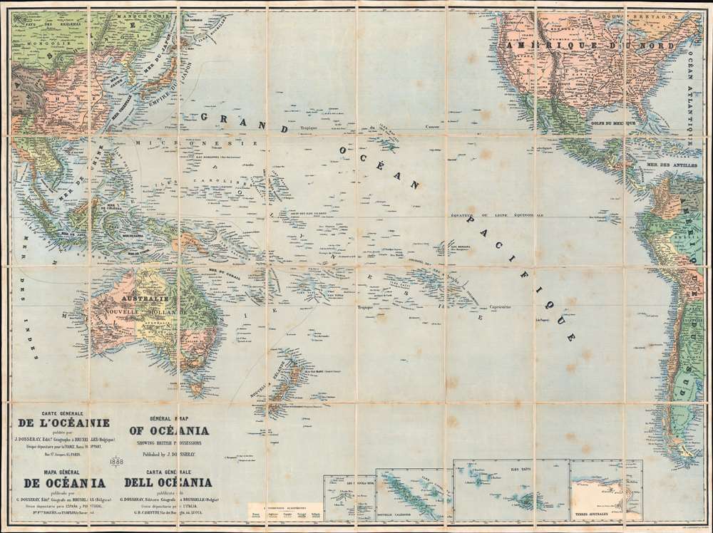 Carte Générale de l'Océanie. General Map of Oceania Showing British Possessions. Mapa Général de Océania. Carta Général dell Océania. - Main View