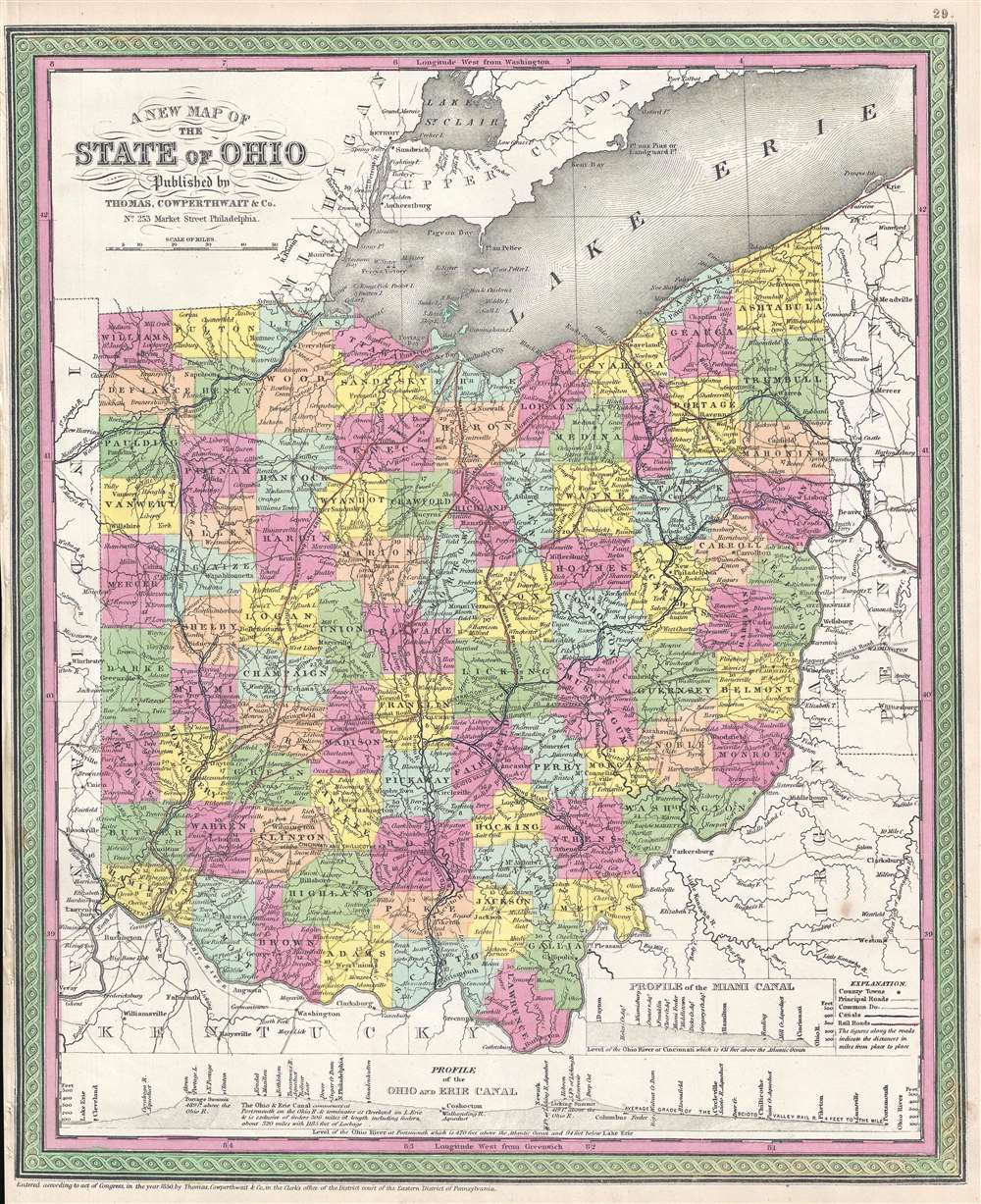 A New Map of the State of Ohio. - Main View