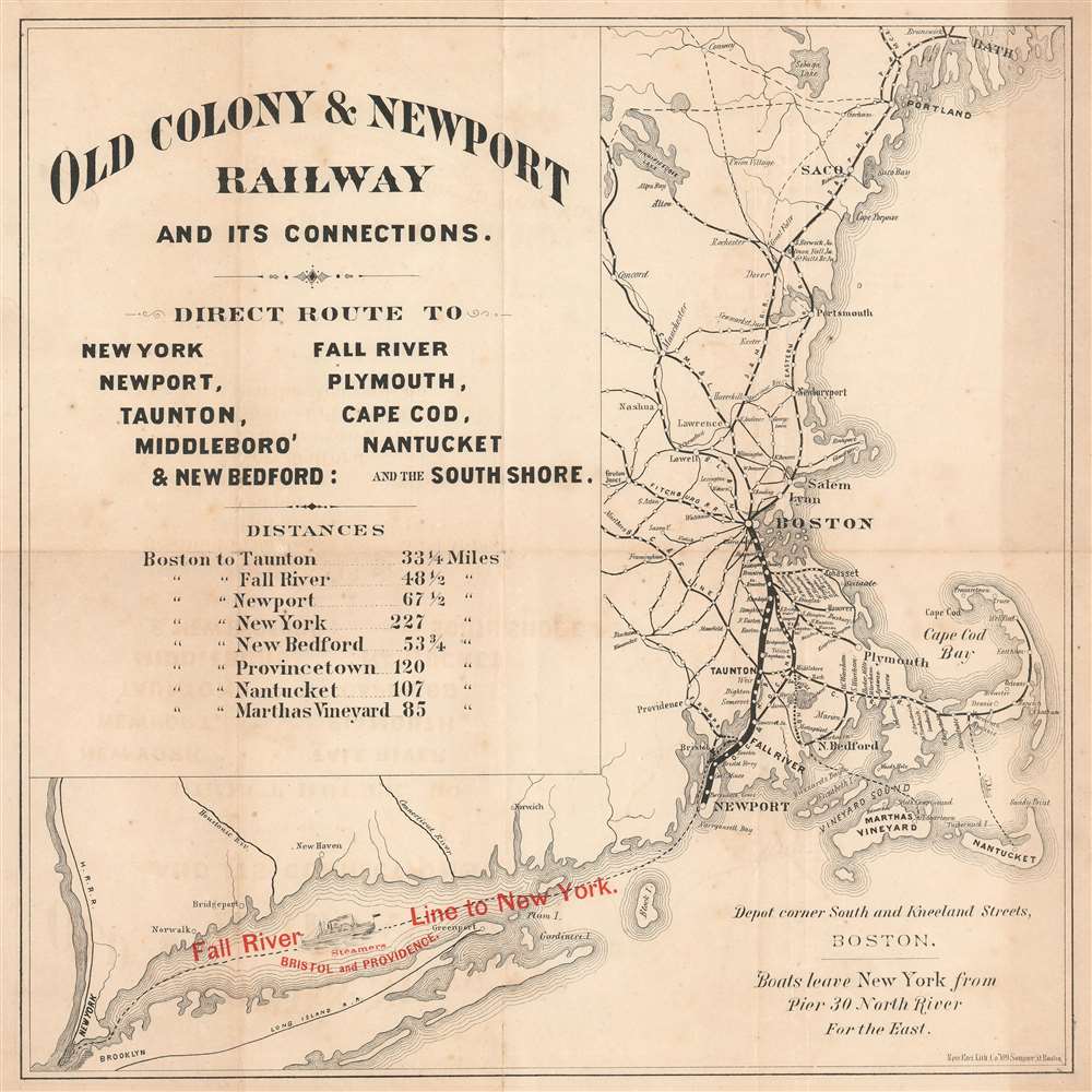 Old Colony and Newport Railway and its Connections. - Main View