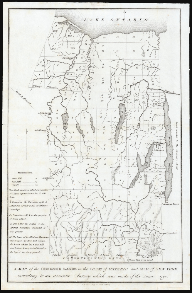 A Map of the Genesee Lands in the County of Ontario and State of New York according to an accurate Survey which was made of the same 1790. - Main View