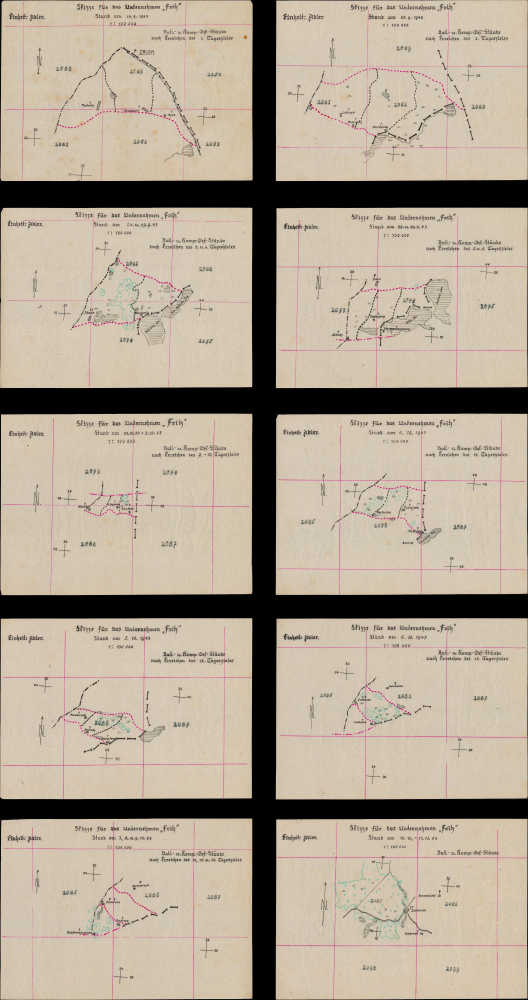 1943 Mansucript Maps of 'Anti-Partisan' Operation in Nazi-Occupied Belarus