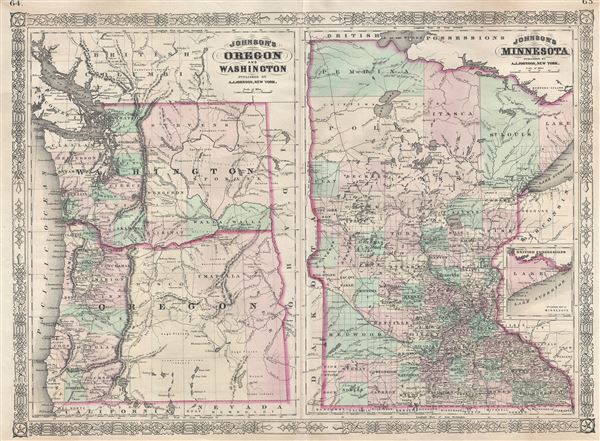 Johnson's Oregon and Washington.  Johnson's Minnesota. - Main View