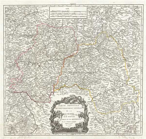 Partie Orientale du Gouvernement General de la Guienne ou se trouvent le Quercy et le Rouergue. - Main View