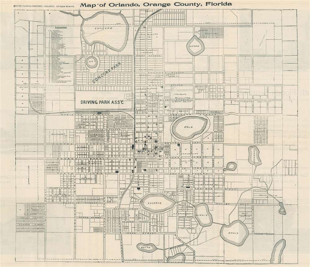 Map of Orlando, Orange County, Florida. - Main View