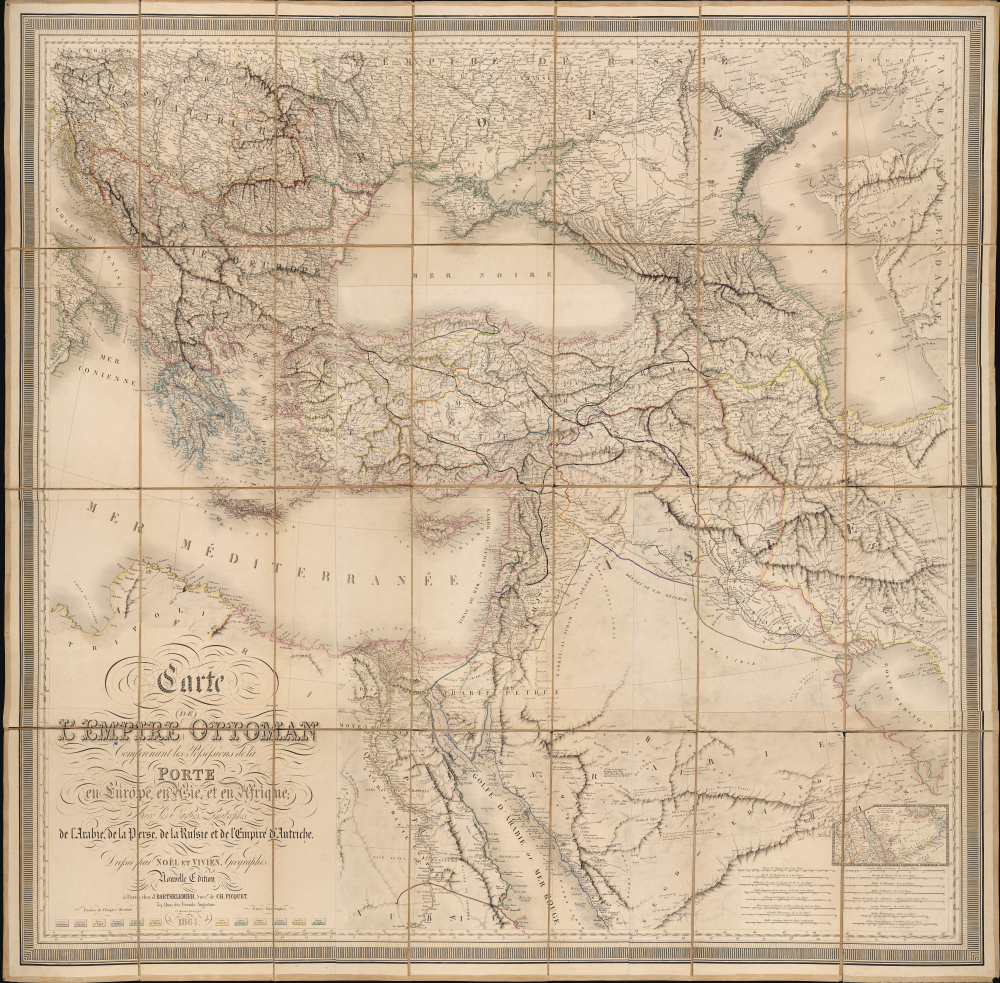 1864 Noel / Vivien Massive Case Map of the Ottoman Empire