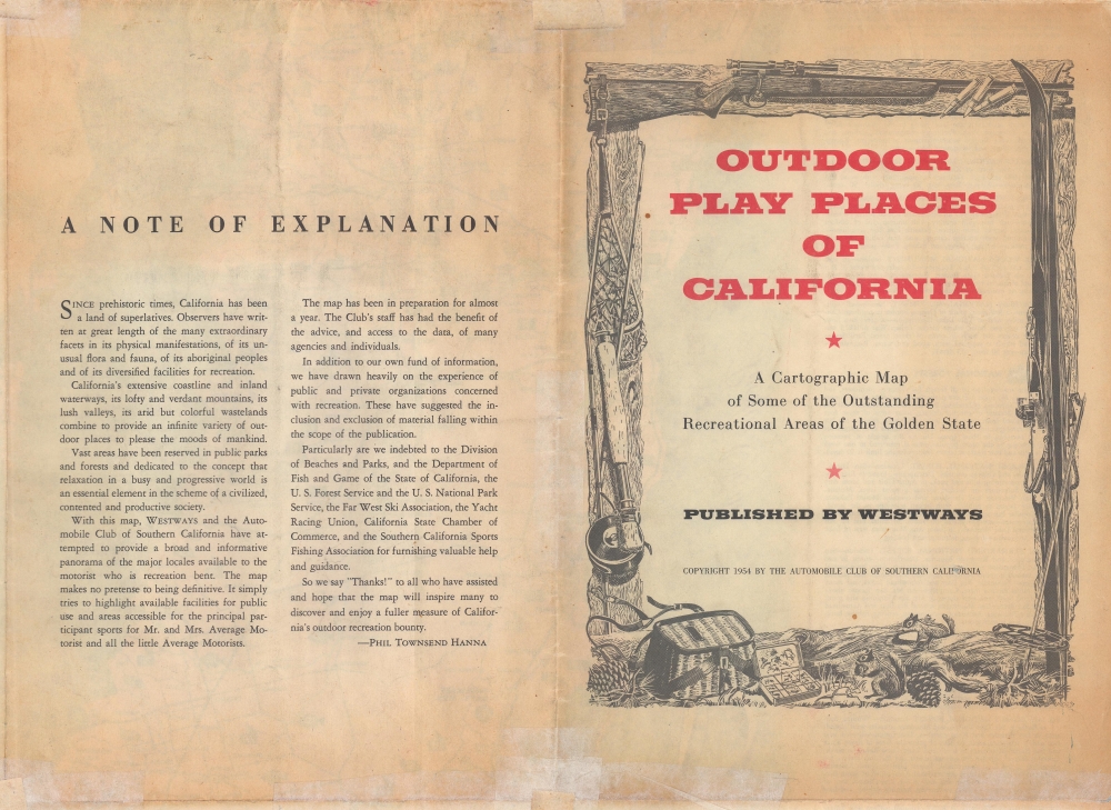 Outdoor play places of California : a cartographic map of some of the outstanding recreational areas of the Golden State. - Alternate View 2