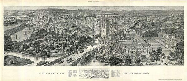 Bird's-Eye View of Oxford, 1894 - Main View