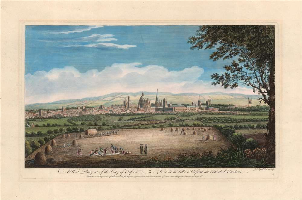 A West Prospect of the City of Oxford / Veuë de la Ville d'Oxford du Côté de l'Occident. - Main View