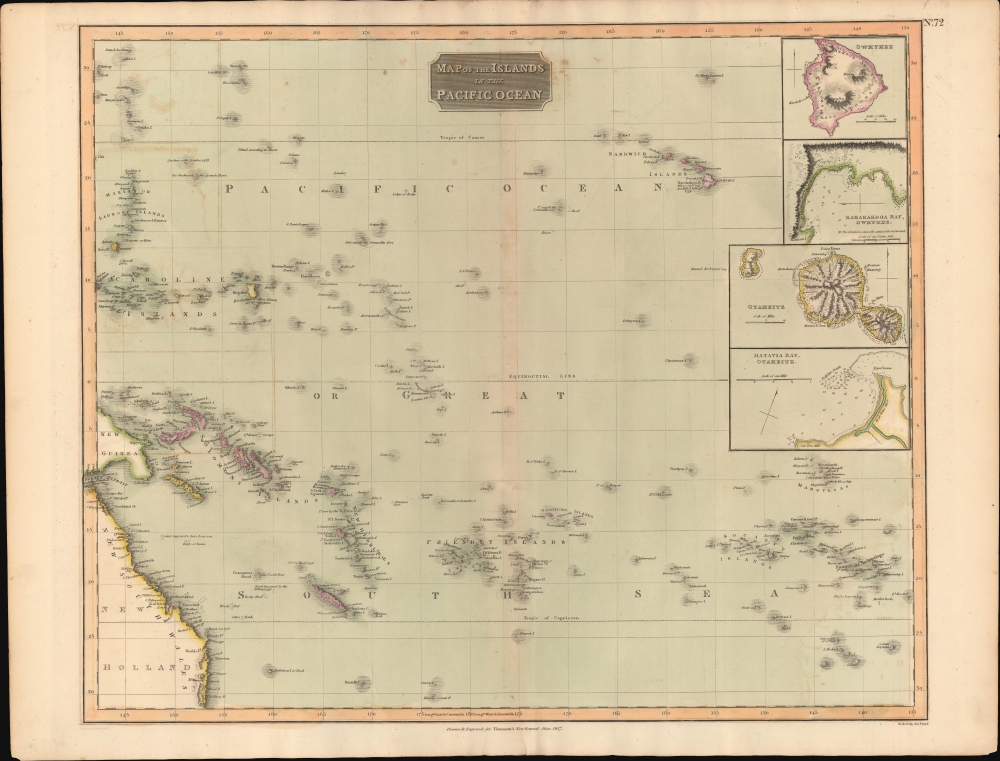 Map of the Islands in the Pacific Ocean. - Main View