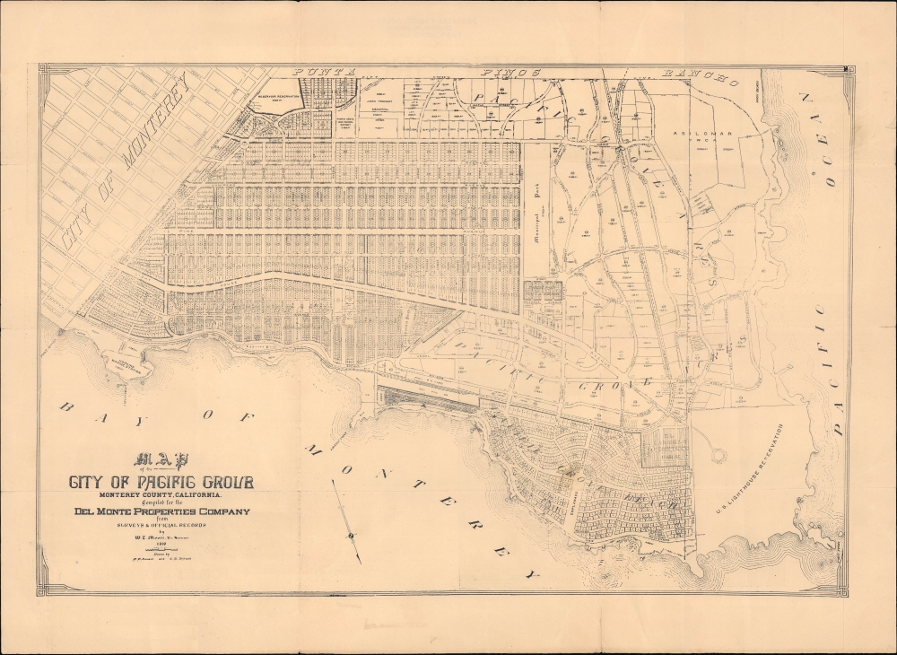 Map of the City of Pacific Grove Monterey County California compiled for the Del Monte Properties Company. - Main View