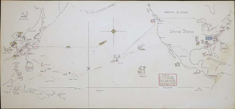 [Untitled Manuscript Pacific War Route Map]. - Main View