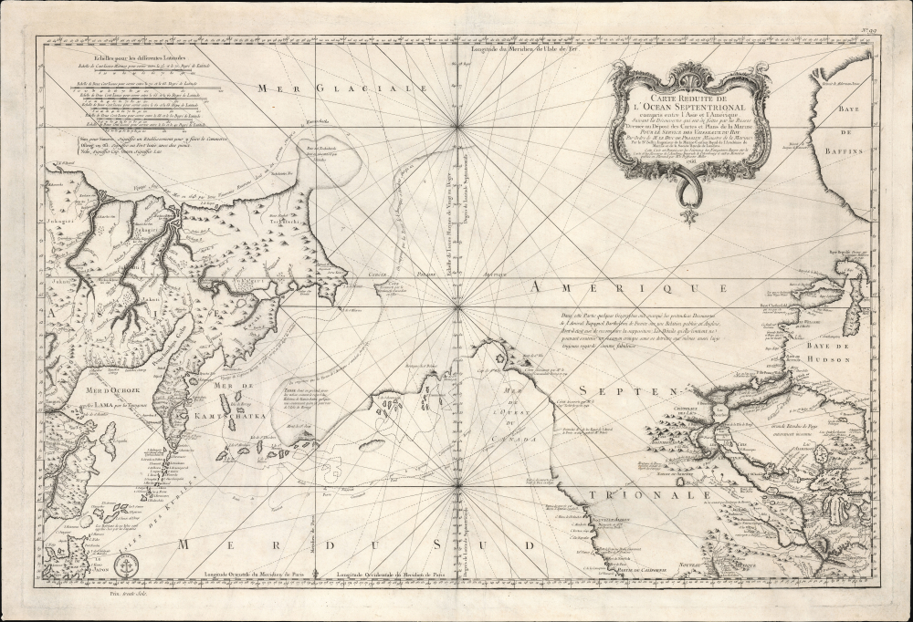 1766 Bellin Speculative Map of the Pacific Northwest (w/Muller Peninsula)