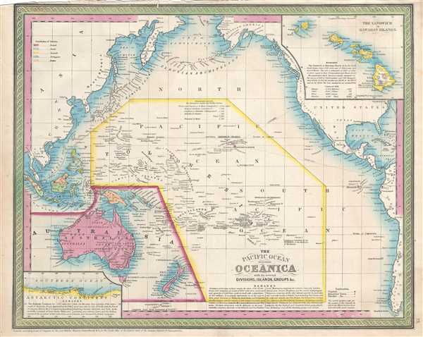 The Pacific Ocean including Oceanica with its several Divisions, Islands, Groups etc. - Main View