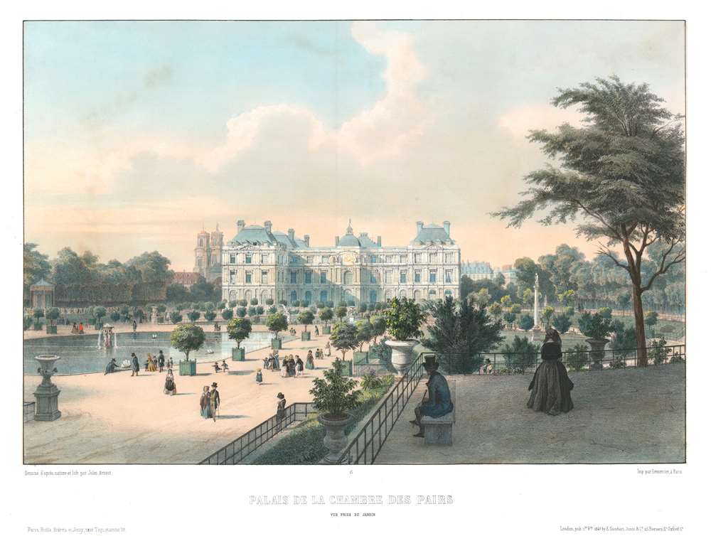 Palais de la Chambre des Pairs. Vue Prise du Jardin. - Main View