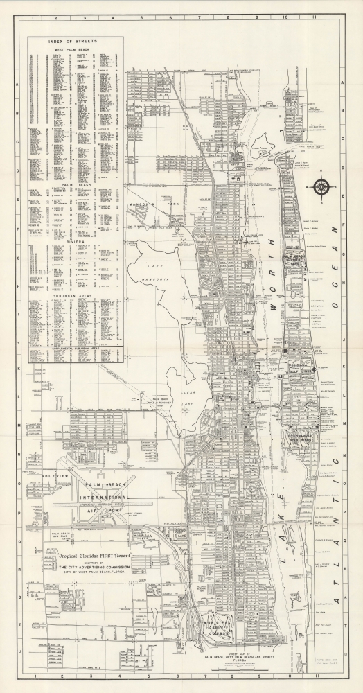 Street Map of Palm Beach, West Palm Beach an Vicinity Florida. - Main View