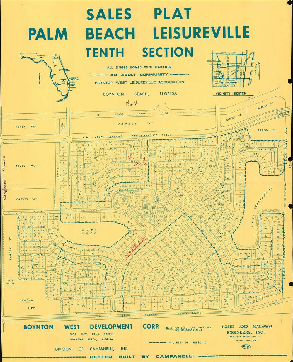 Sales Plat Palm Beach Leisureville Tenth Section. - Main View
