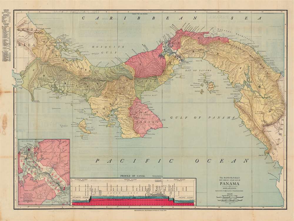 The Rand-McNally new library atlas map of Panama. - Main View