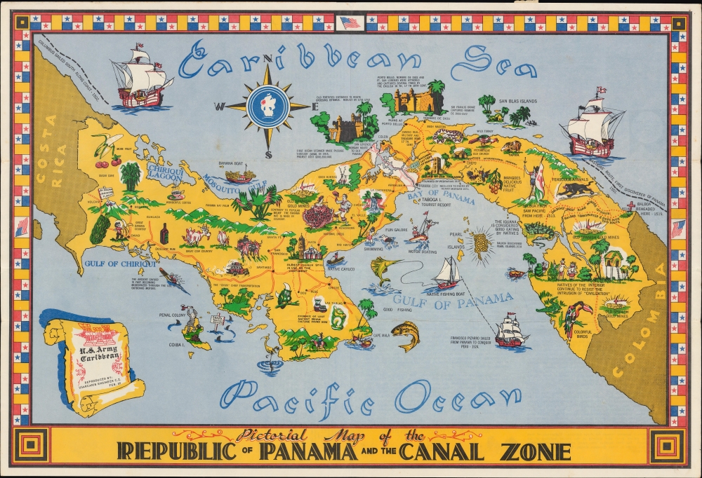Pictorial Map of the Republic of Panama and the Canal Zone. - Main View
