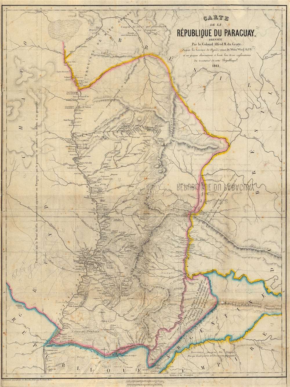 Carte de la République du Paraguay, Dressée Par le Colonel Alfred M. du Graty. - Main View