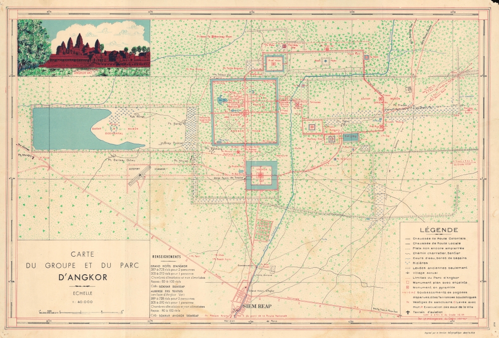 Carte du Groupe et du Parc d'Angkor. - Main View