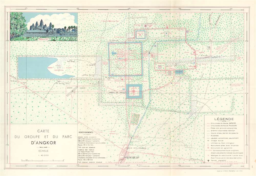 Carte du Groupe et du Parc d'Angkor. - Main View
