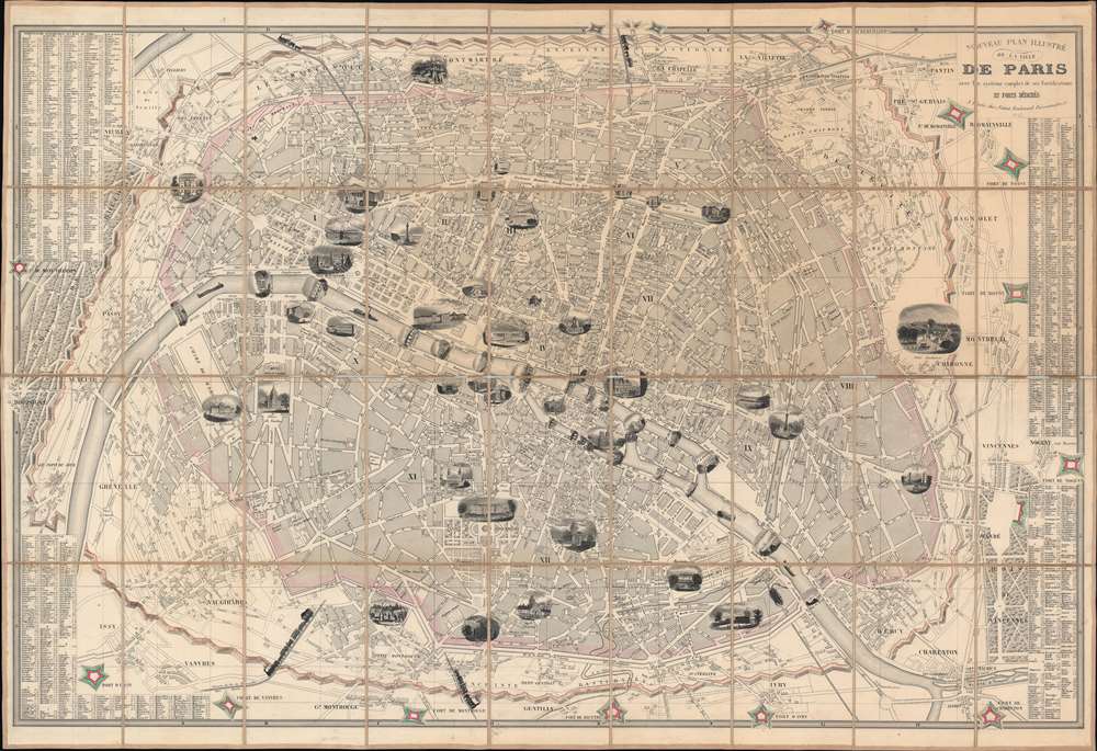 Nouveau Plan Illustré de la Ville de Paris avec le systéme complet de ses Fortifications et Forts Détaches. - Main View