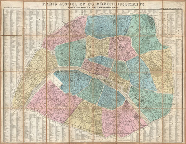 Paris Actuel en 20 Arrondissements dan un rayon de 7 kilometres. - Main View