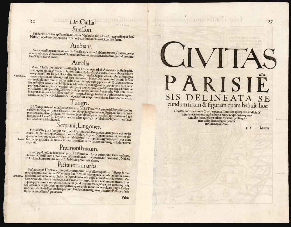 Lutetia Parisiorum urbs, toto orbe celeberrima notissimaque, caput regni Franciæ. - Alternate View 1