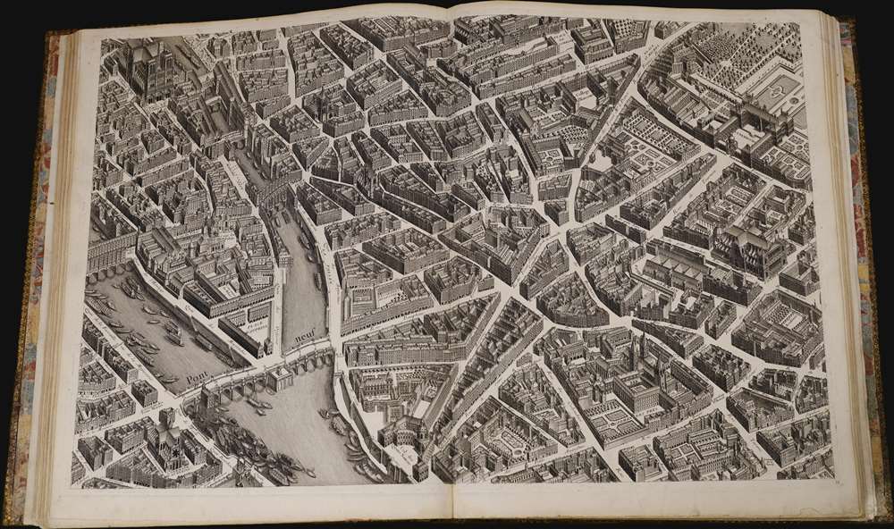 Plan de Paris Commence l’Annee 1734.... Leve et Desine par Louis Bretez Grave par Claude Lucas / Et Ecrit par Aubin. - Alternate View 1