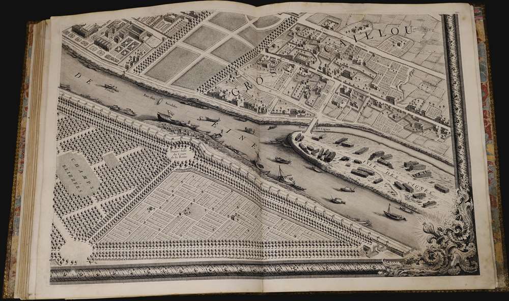 Plan de Paris Commence l’Annee 1734.... Leve et Desine par Louis Bretez Grave par Claude Lucas / Et Ecrit par Aubin. - Alternate View 5