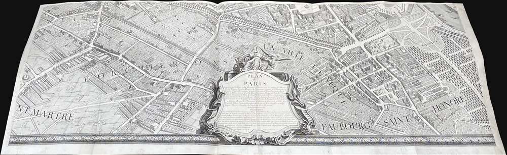 Plan de Paris Commence l’Annee 1734.... Leve et Desine par Louis Bretez Grave par Claude Lucas / Et Ecrit par Aubin. - Alternate View 1