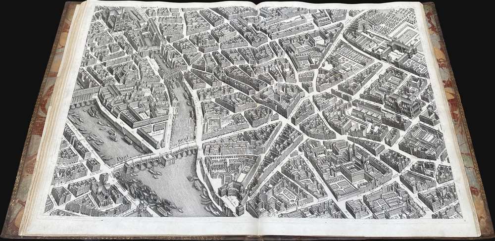 Plan de Paris Commence l’Annee 1734.... Leve et Desine par Louis Bretez Grave par Claude Lucas / Et Ecrit par Aubin. - Main View