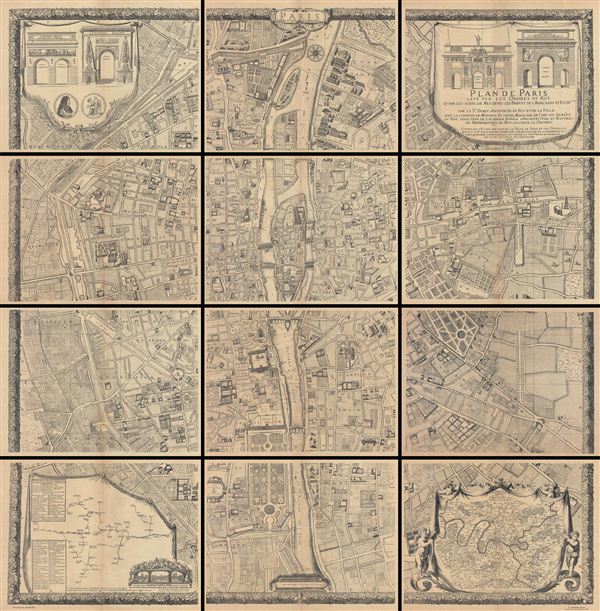 Plan De Paris, Leve Par Les Ordres Du Roy Et Par Les Soins De Messieurs Les Prevost Des Marchands Et Eschevins. - Main View