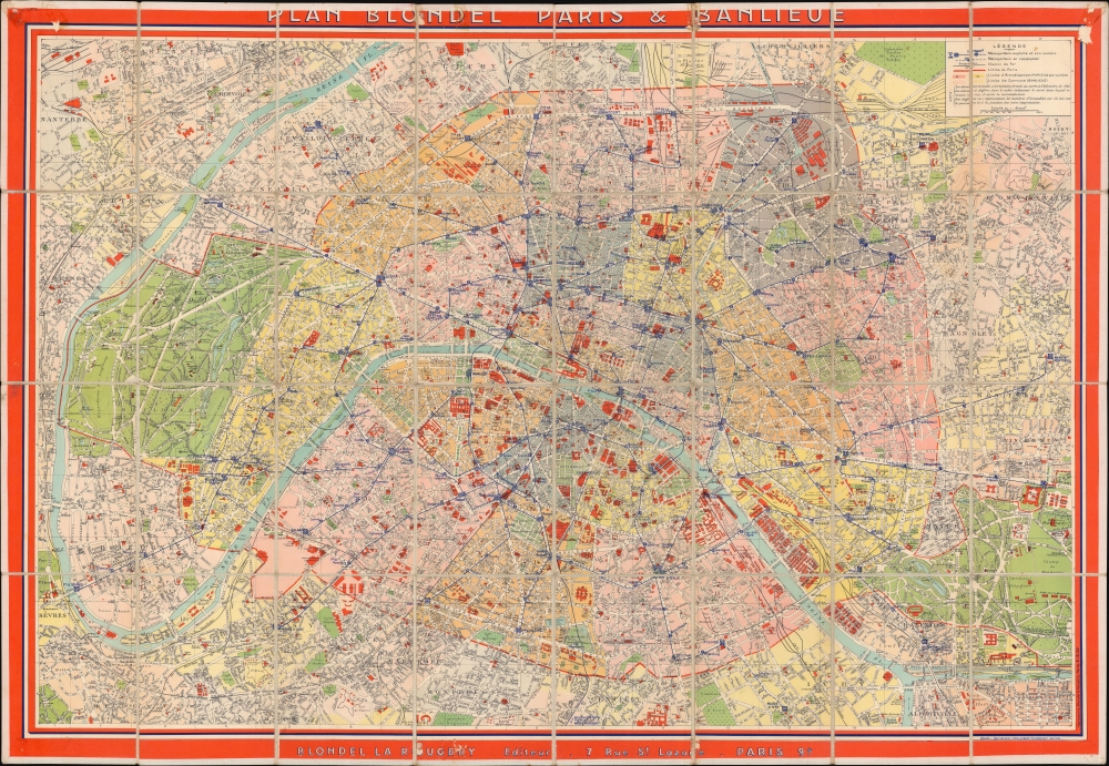 Plan Blondel Paris et Banlieue. - Main View