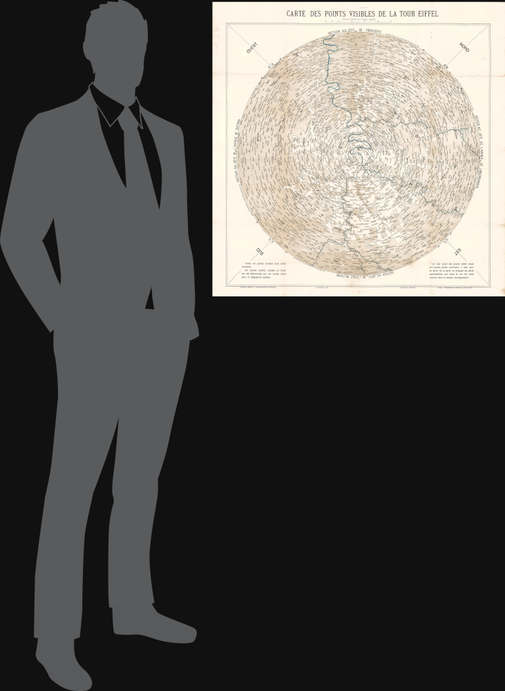 Carte des points visibles de la Tour Eiffel. - Alternate View 1