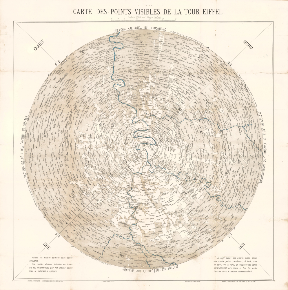 Carte des points visibles de la Tour Eiffel. - Main View