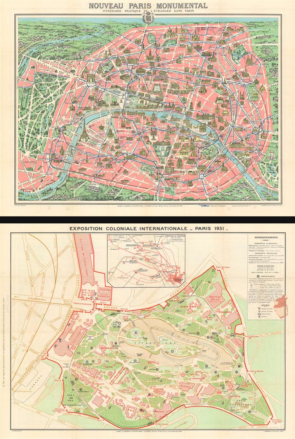 Nouveau Paris Monumental. / Exposition Coloniale Internationale - Paris 1931. - Main View