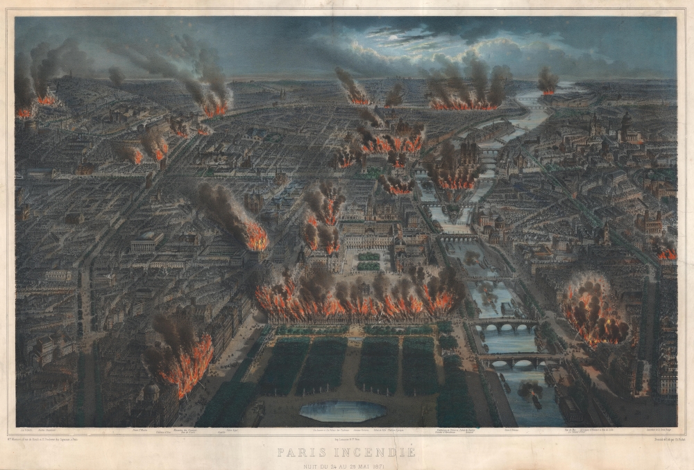 Paris Incendié Nui du 24 au 25 Mai 1871. - Main View