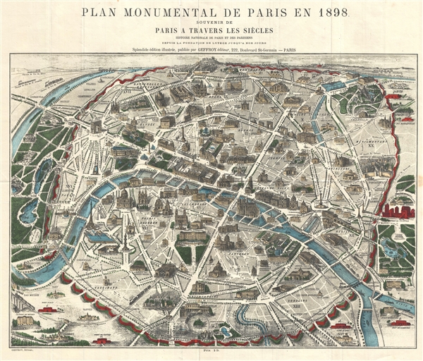 Plan monumental de Paris en 1898. - Main View