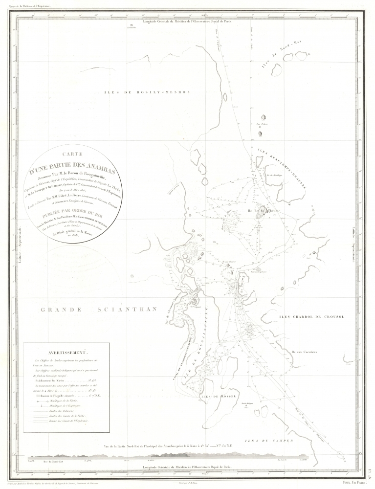 Carte d'une Partie des Anambas Reconnue Par M. le Baron de Bougainville. - Main View