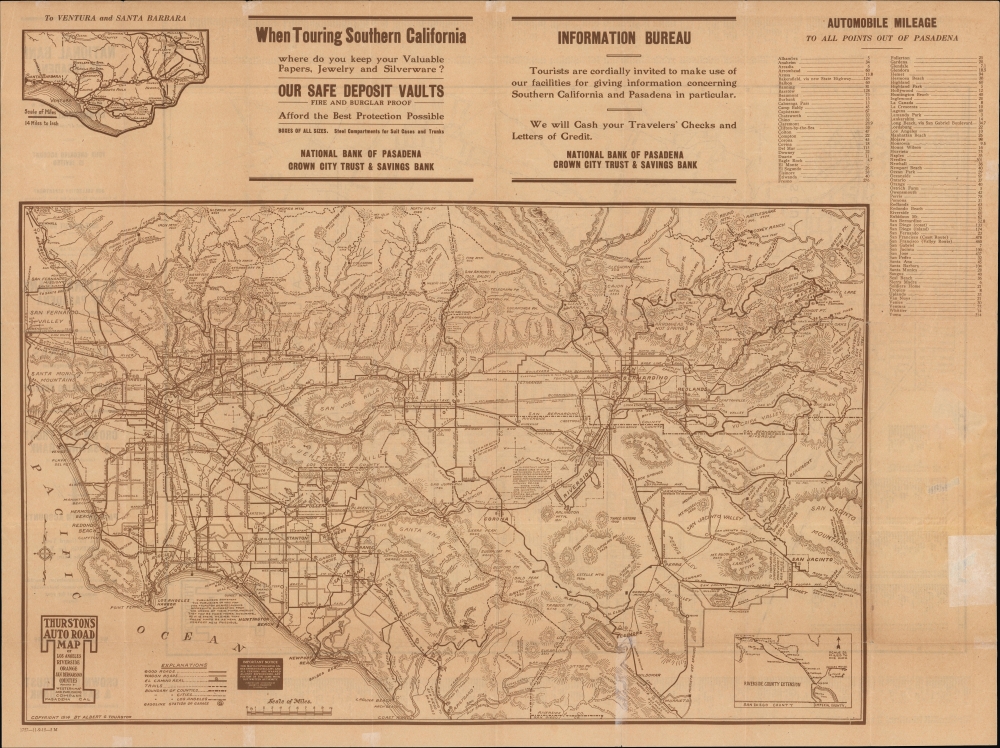 Thurston's Map of Pasadena So. Pasadena Altadena and San Marino. - Alternate View 1
