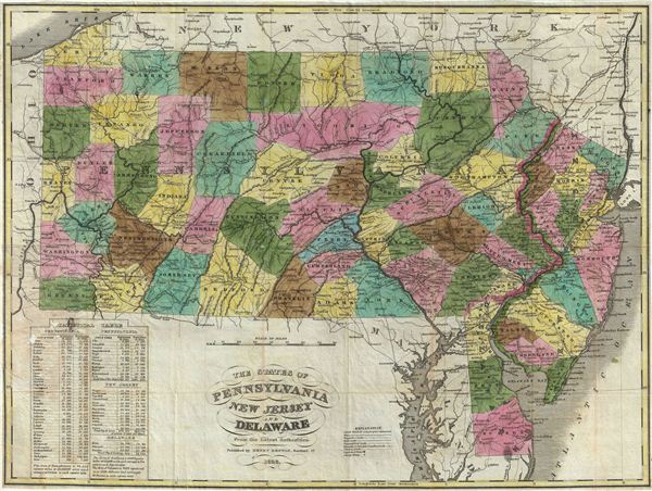 The States of Pennsylvania New Jersey and Delaware From the Latest Authorities. - Main View