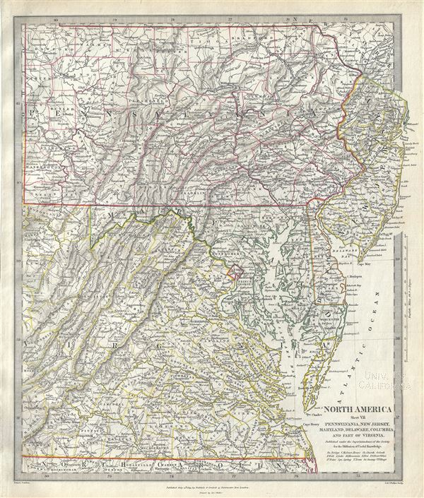 North America Sheet VII Pennsylvania, New Jersey, Maryland, Delaware, Columbia and Part of Virginia. - Main View